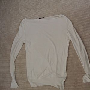 Dixie Long Sleeve White Wide Neck Long Sleeve
